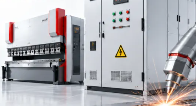 Industrial robot welding and handling sheet-metal components for electrical cabinet manufacturing